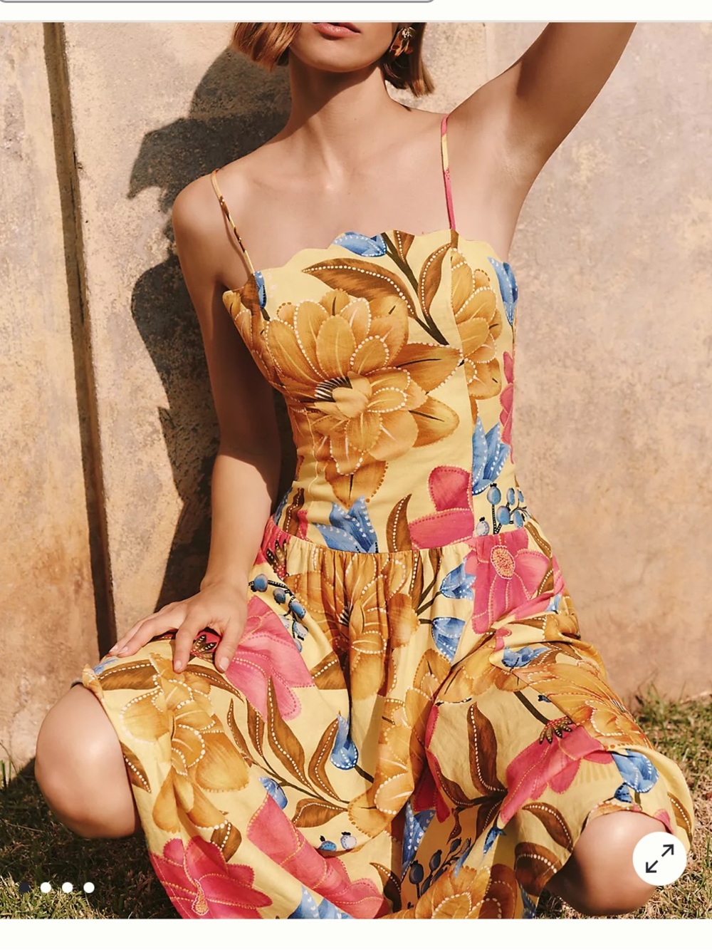 Farm Rio x Anthropologie Linen Blend Midi Dress